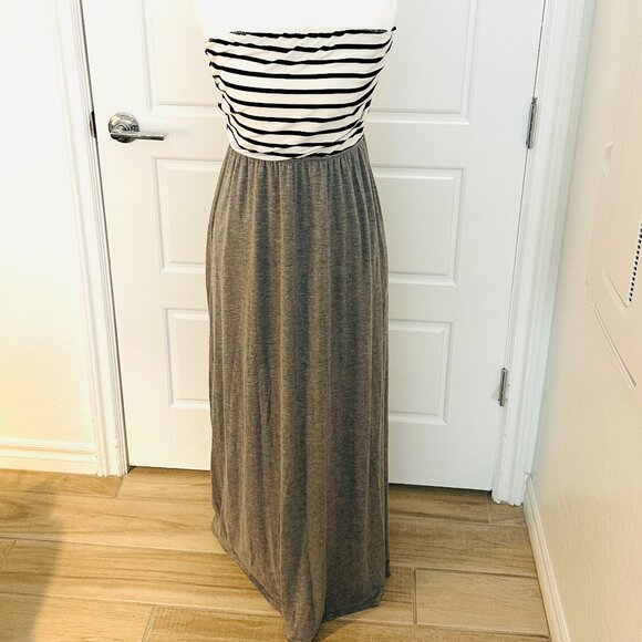 VINTAGE HAVANA STRAPLESS MAXI DRESS MEDIUM - Picture 1 of 5